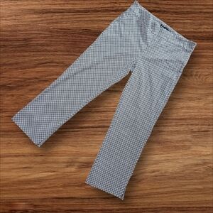 Cynthia Rowley Blue And White Stretch Capri Pants